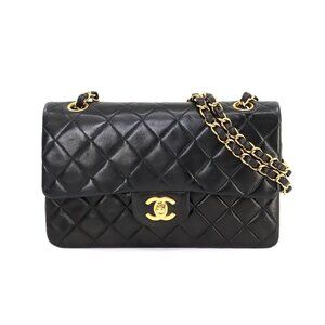 CHANEL Matelasse 23 Chain Shoulder Bag Leather Black A01113 Vintage 90263191